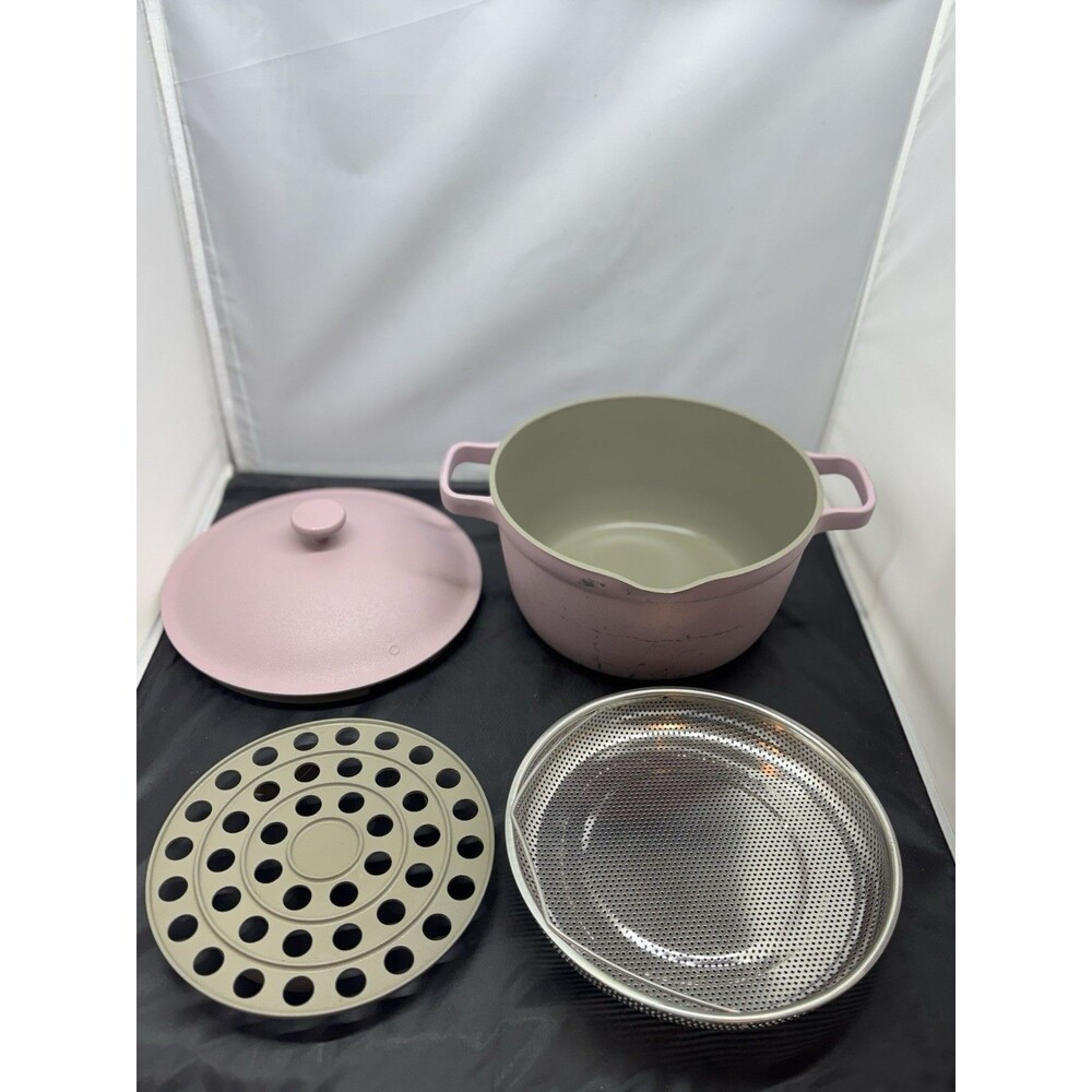Perfect Pot By Our Place 5.5 Qt Rose Pot W/Lid  Roasting Rack+ Steamer